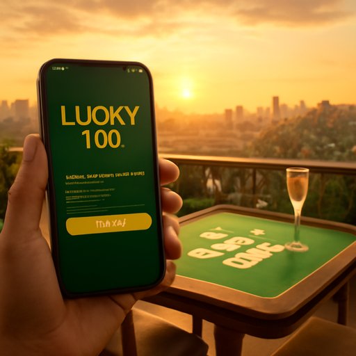 lucky 100 login screen on mobile